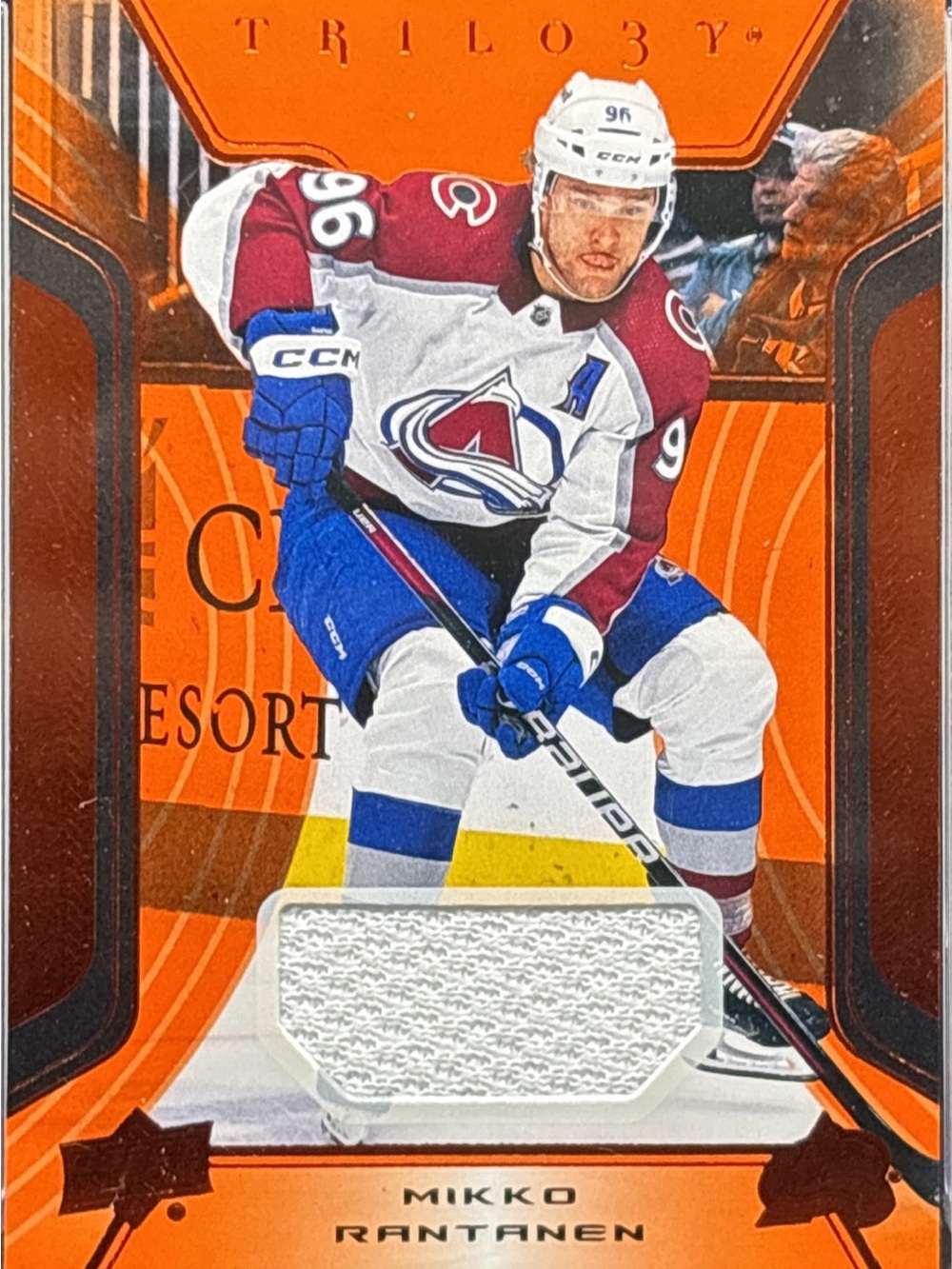 Upper Deck Mikko Rantanen Hockey Trading Card with Jersey Game Worn Swatch